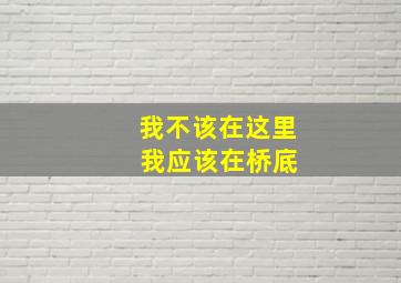 我不该在这里 我应该在桥底